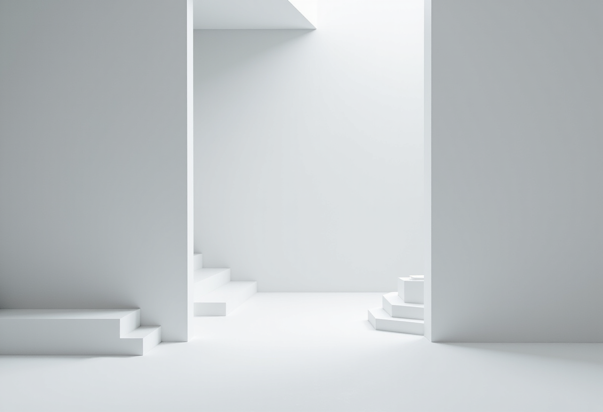 Bureau betak places a geometric white runway in a mist-filled landscape for dior