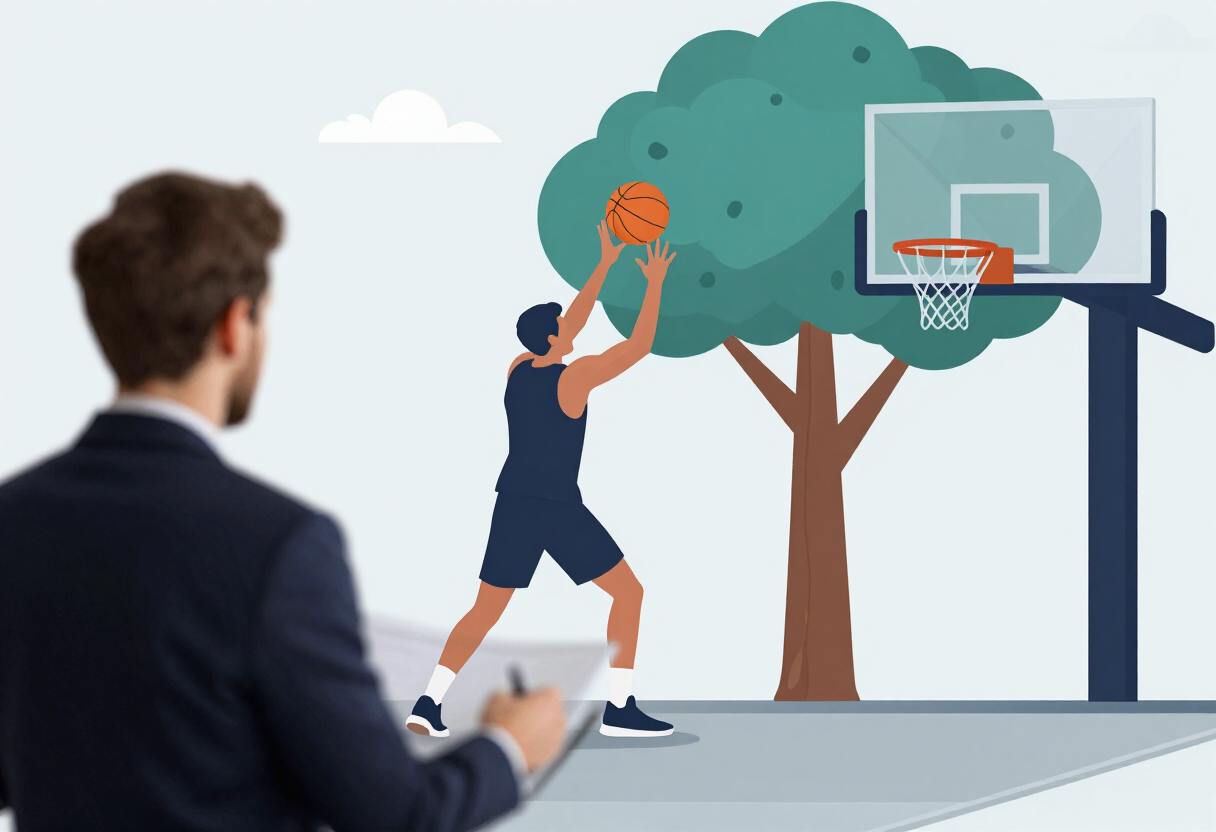 Alexandre arrechea grows a playable tree of basketball hoops in toronto