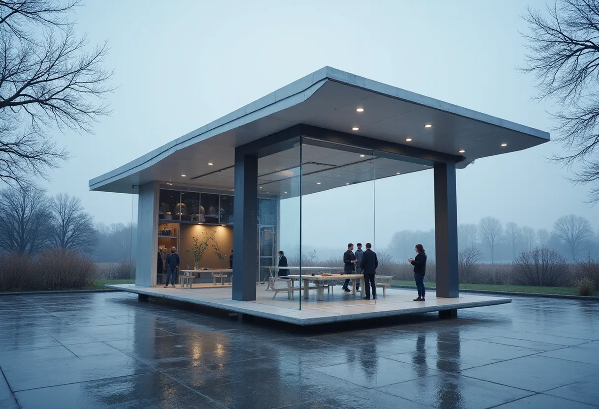 This Robotic Pavilion Concept Would Change Its Layout Only When Empty