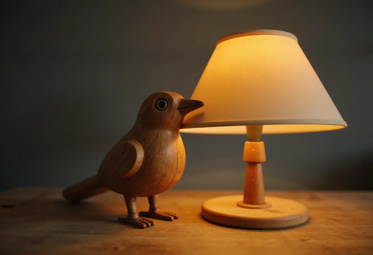 Tupi’s Wooden Bird Lamp Has a Hidden Light Beneath Its Beak