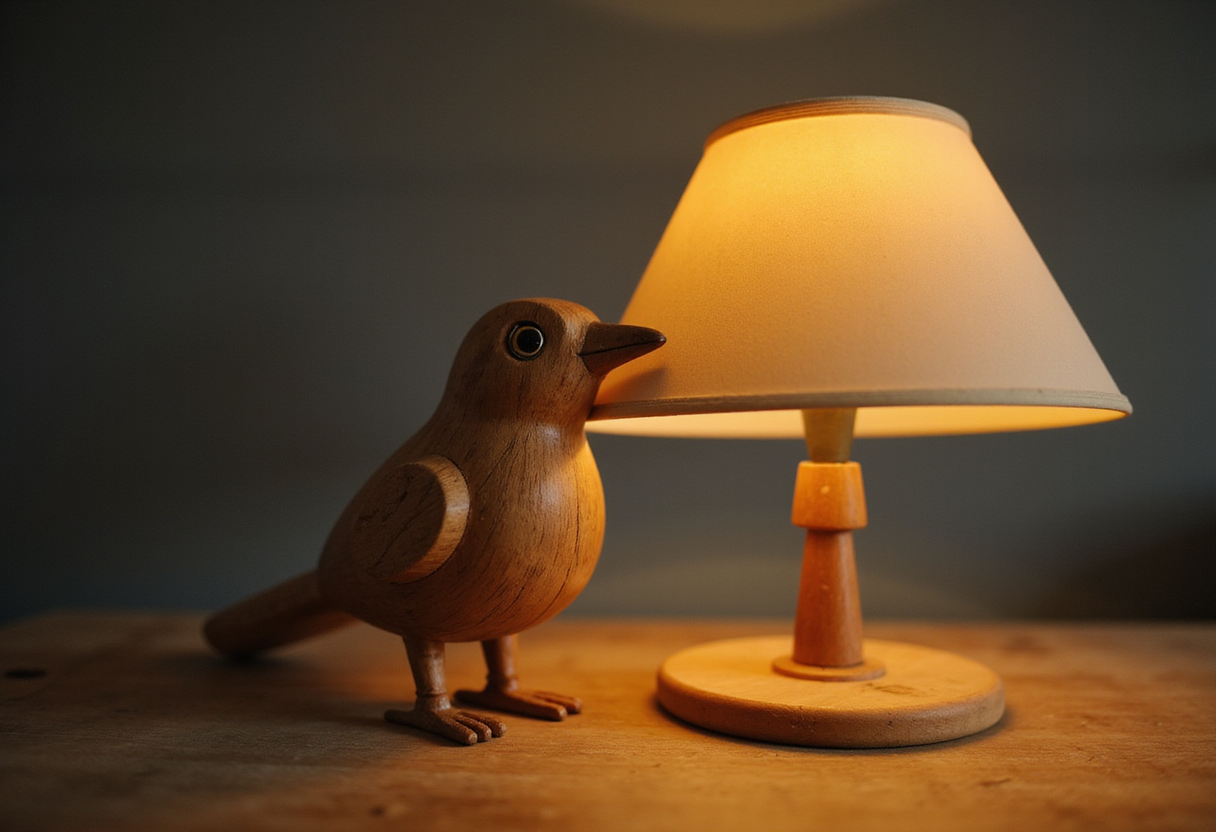 Tupi’s Wooden Bird Lamp Has a Hidden Light Beneath Its Beak
