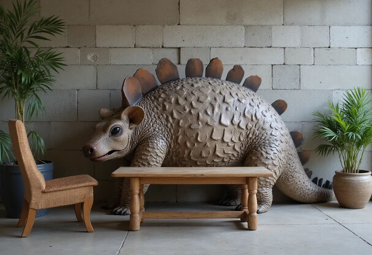 Armadillo furniture is clad in reused shingles to resemble "friendly monsters"