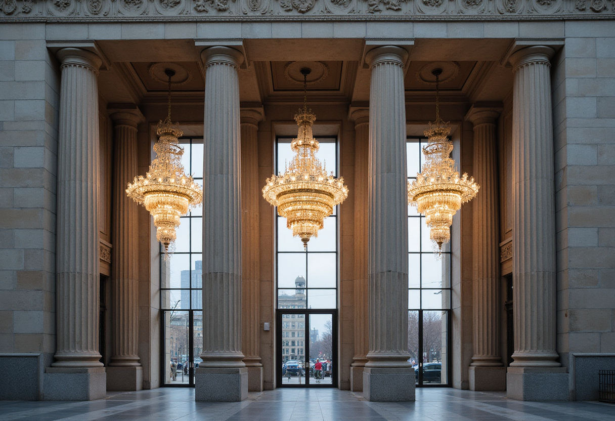 Three monumental chandeliers recreate yves saint laurent’s historic paris ballroom at trocadéro