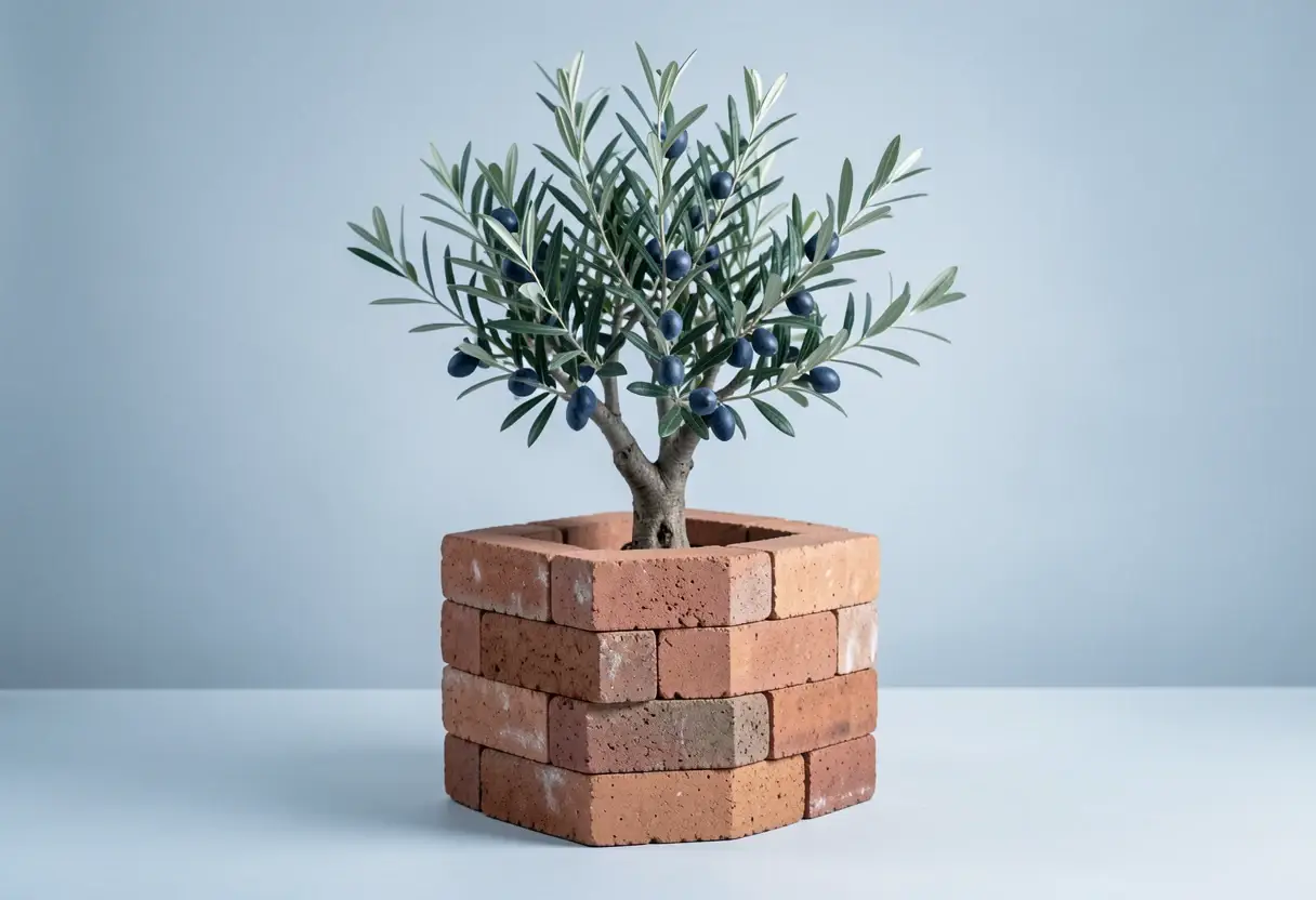 178 3D Printed Earth Bricks Wrap a Living Olive Tree in Holon